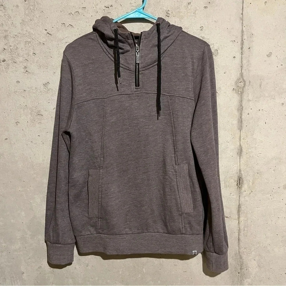Roxy Sweater Womens Small Gray Pullover Hoodie Quarter Zip Pockets - Picture 3 of 10